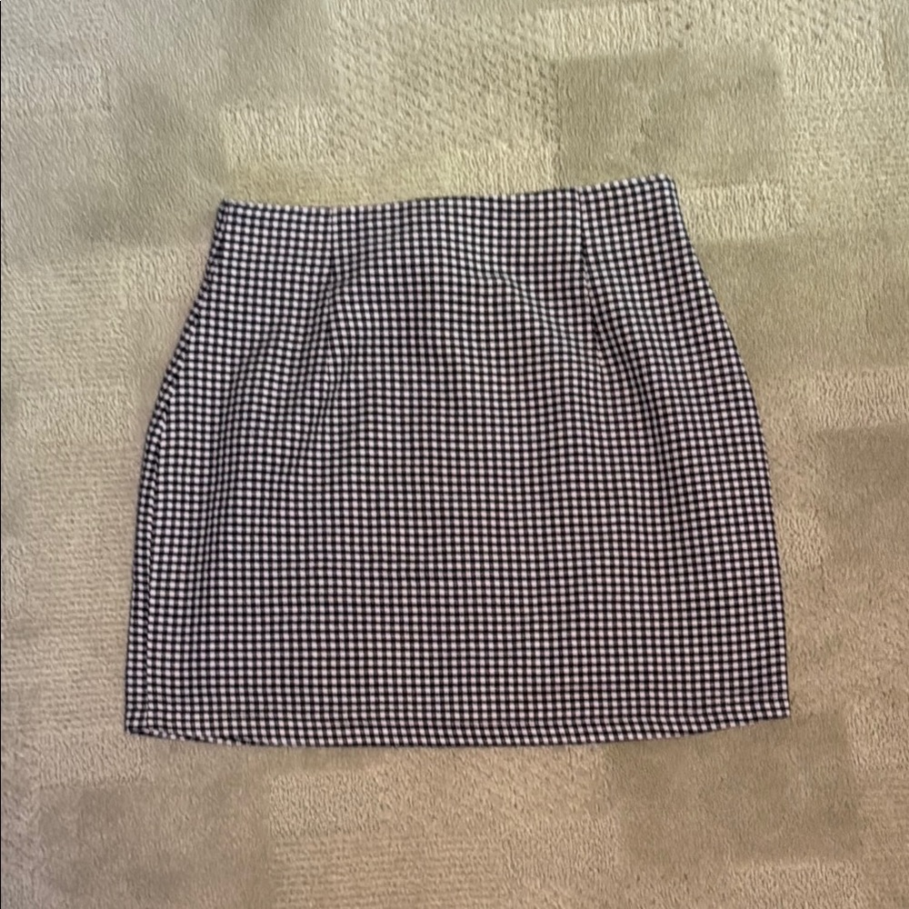 Classic Black and White Checkered Skirt